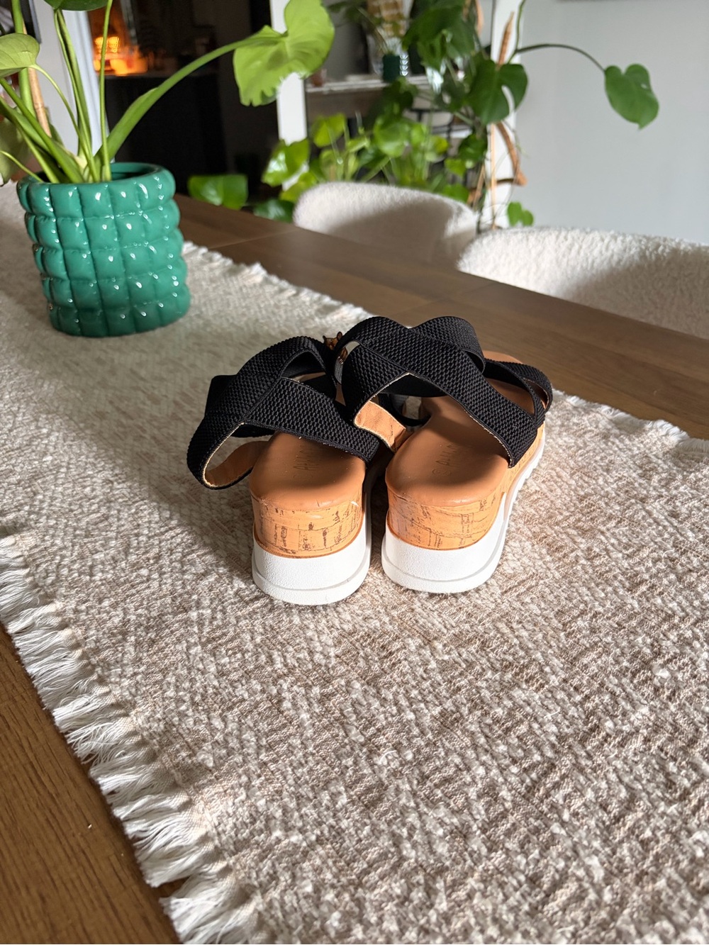 Athletic Black Strappy Platform Sandals - Picture 5 of 5